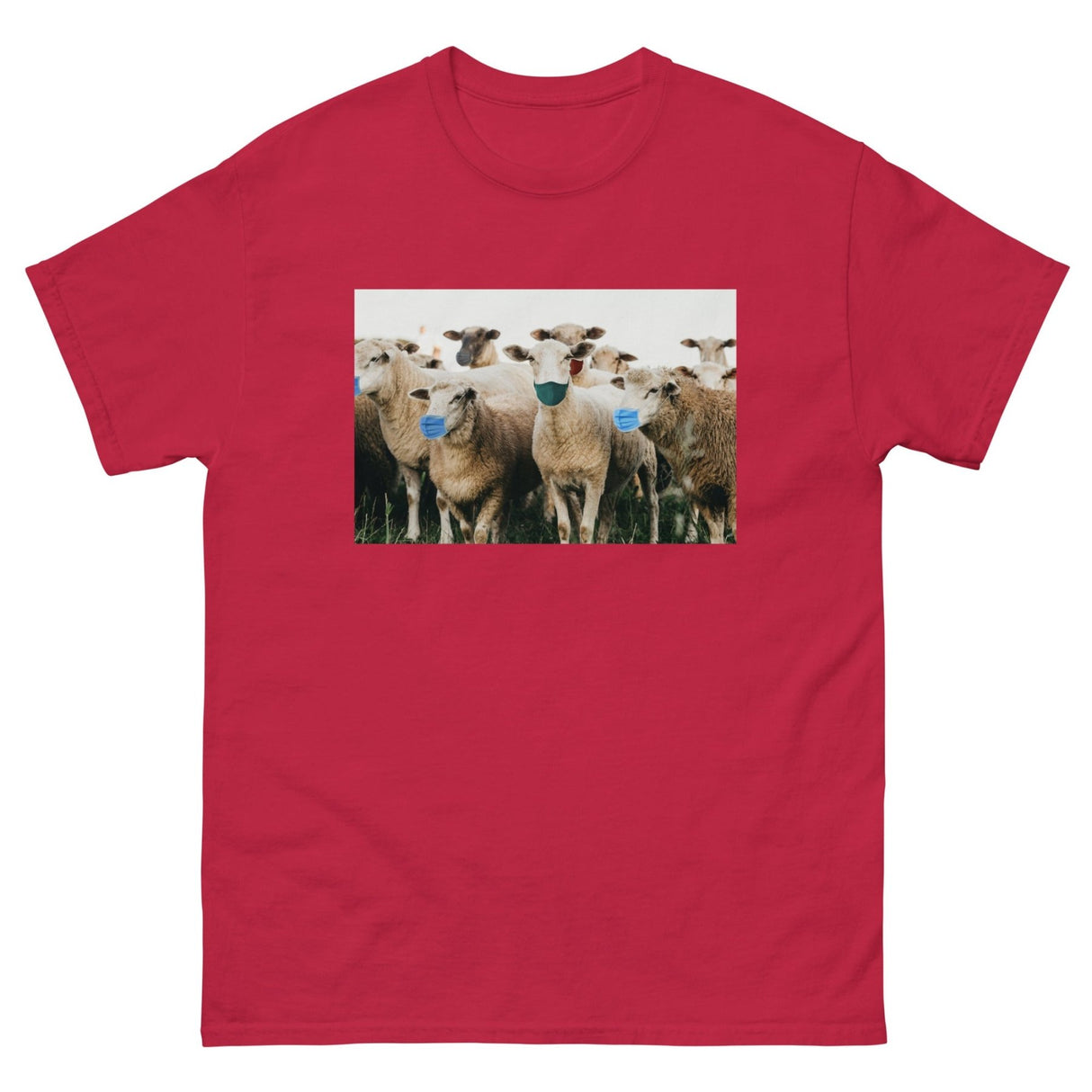 Sheep Wearing Face Masks Heavy Cotton Shirt