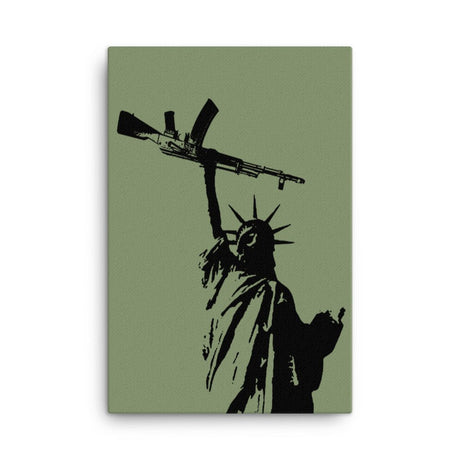 Statue of Liberty AK 47 Silhouette Artistic Canvas Print