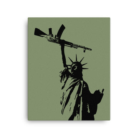 Statue of Liberty AK 47 Silhouette Artistic Canvas Print