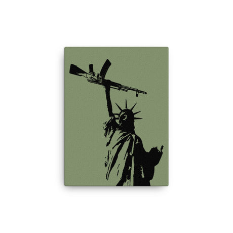 Statue of Liberty AK 47 Silhouette Artistic Canvas Print