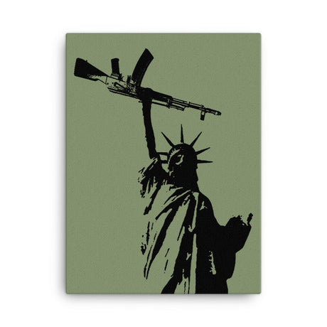 Statue of Liberty AK 47 Silhouette Artistic Canvas Print