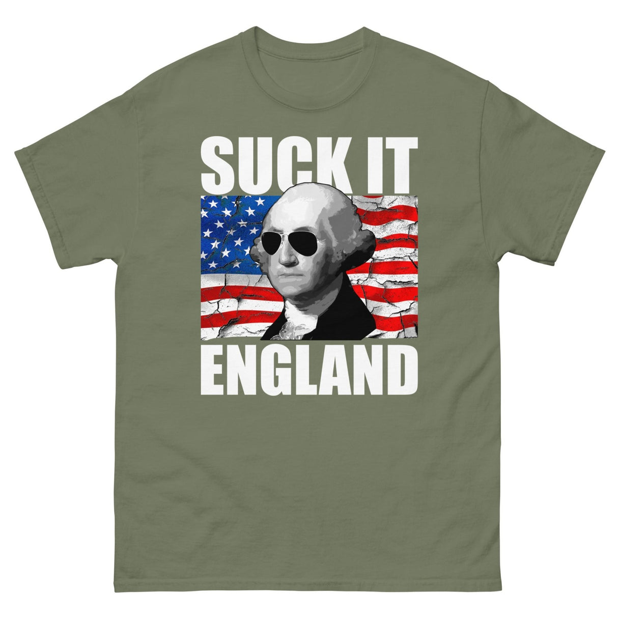 Suck it England George Washington Heavy Cotton Shirt