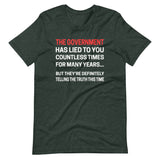 The Government Has Lied To You Shirt