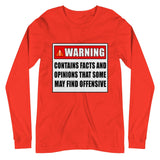 Warning Contains Facts That Some May Find Offensive Premium Long Sleeve Shirt